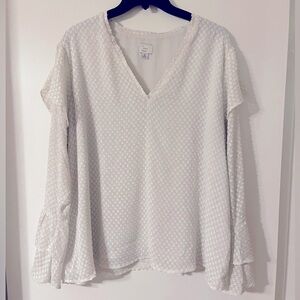 A New Day White Long Sleeve Blouse